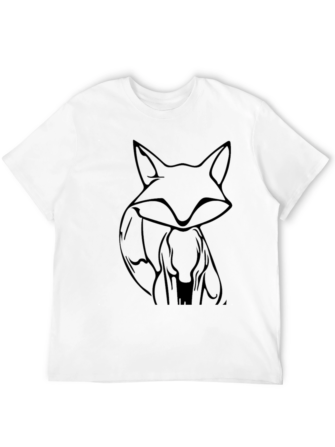 Stylish Fox Graphic Black T-Shirt