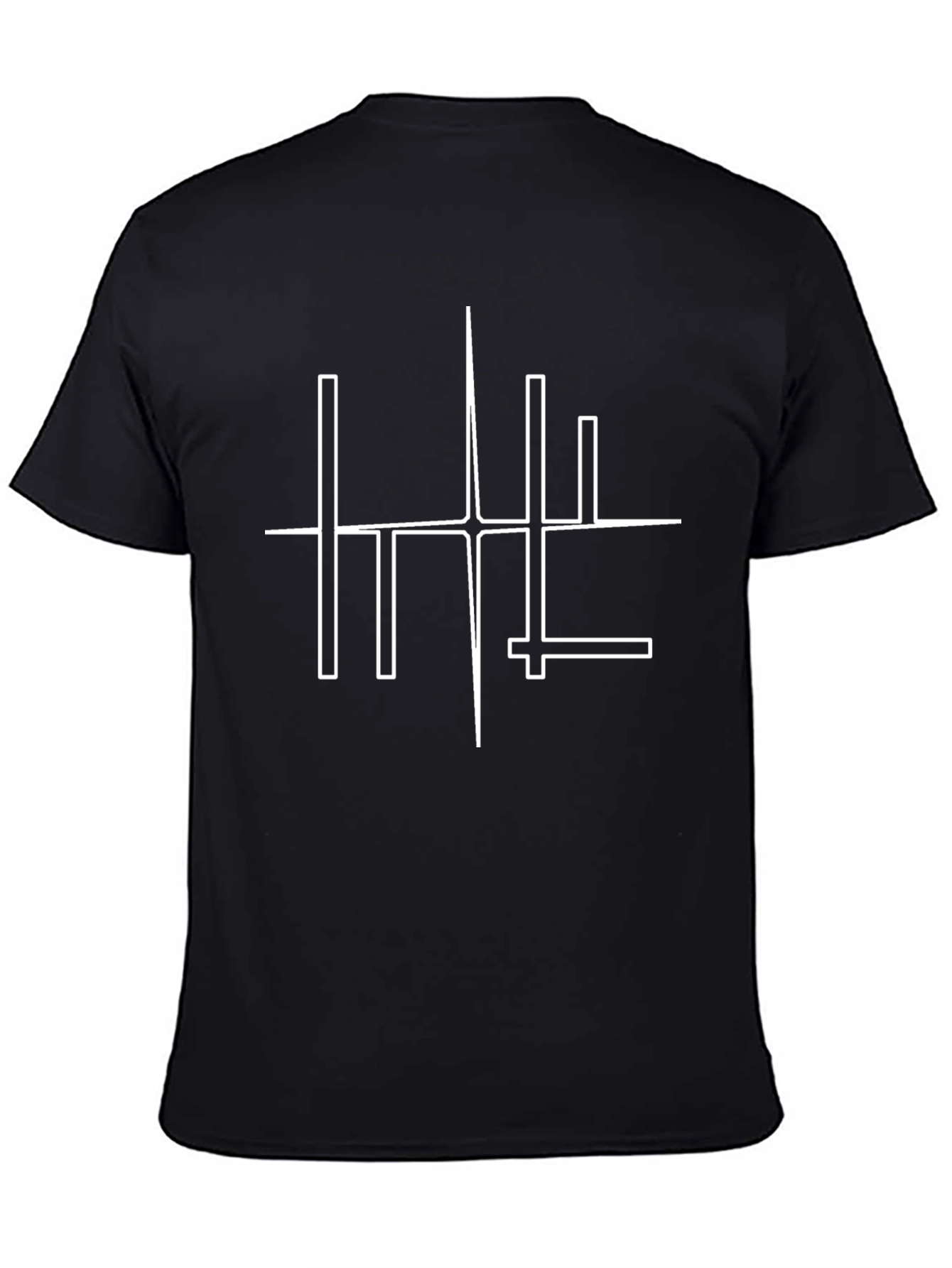 Abstract Line Art Black T-Shirt