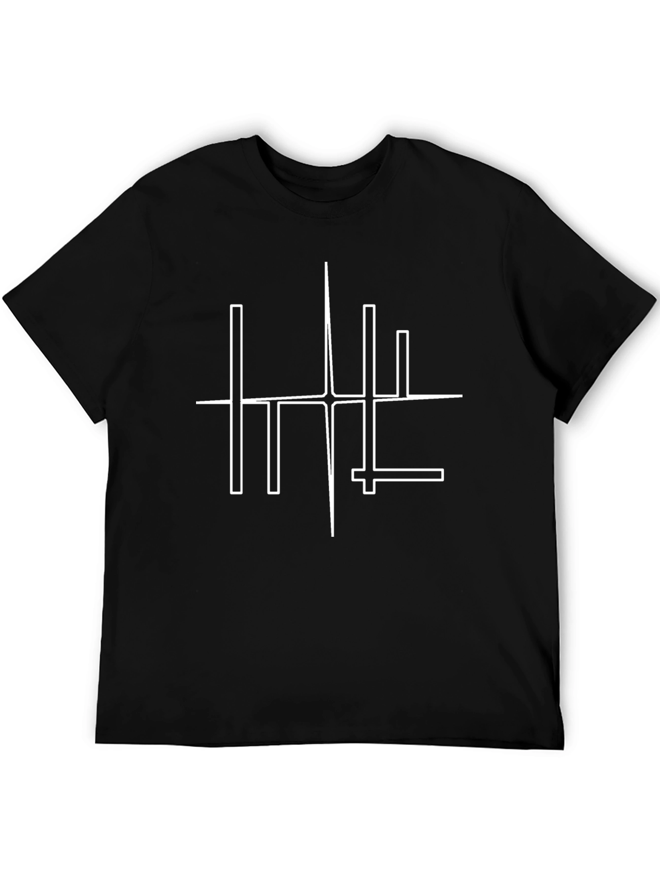Abstract Line Art Black T-Shirt