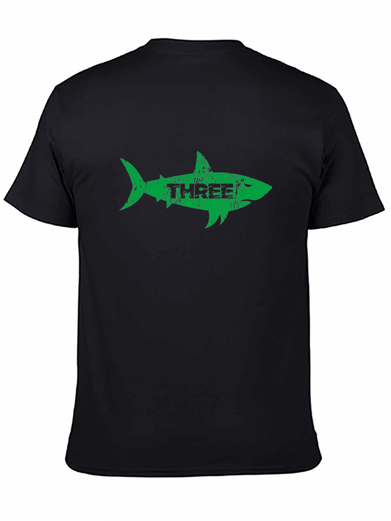 Three Shark Graphic Tee - Stylish Mens Black T-Shirt