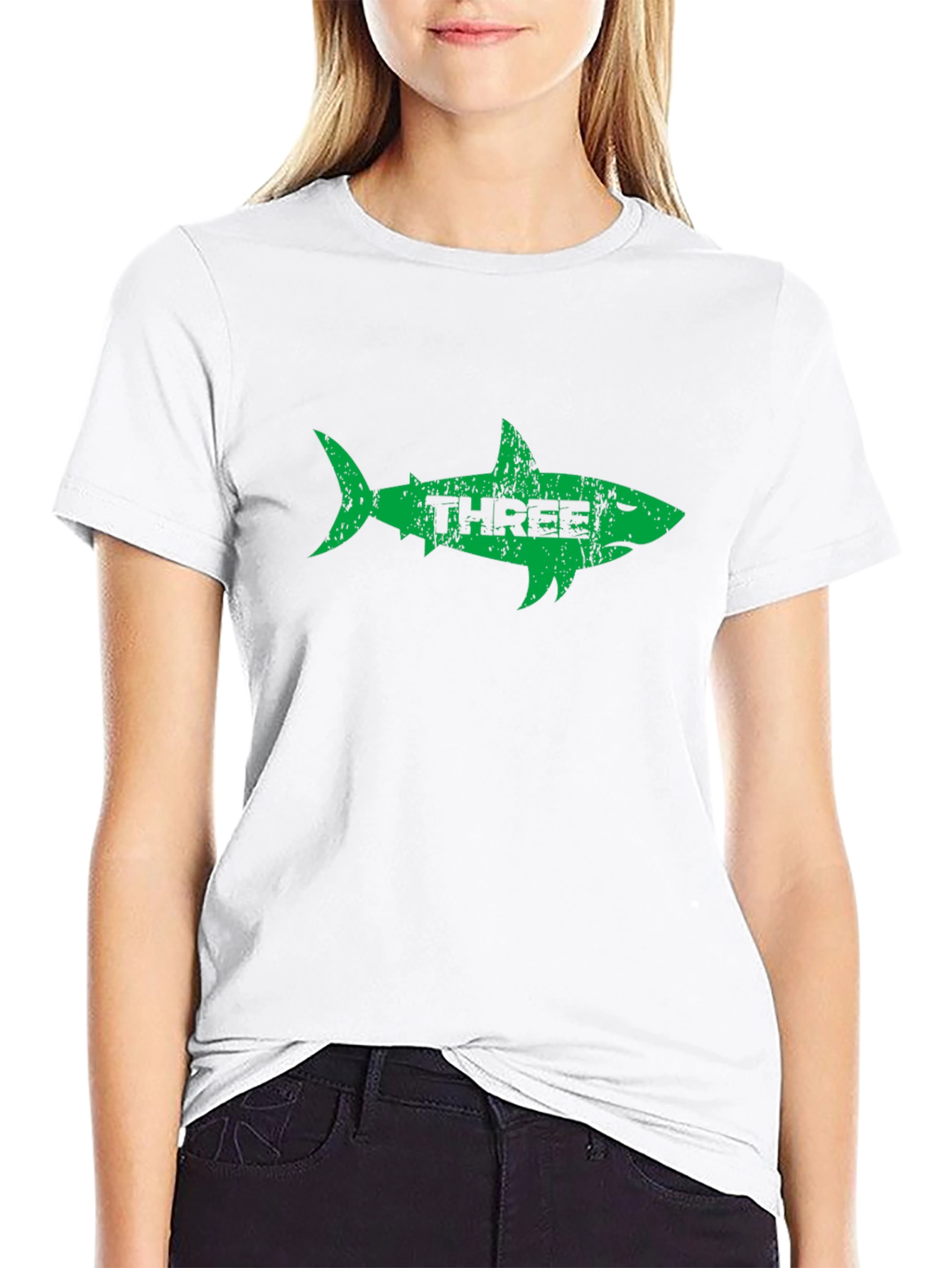 Three Shark Graphic Tee - Stylish Mens Black T-Shirt