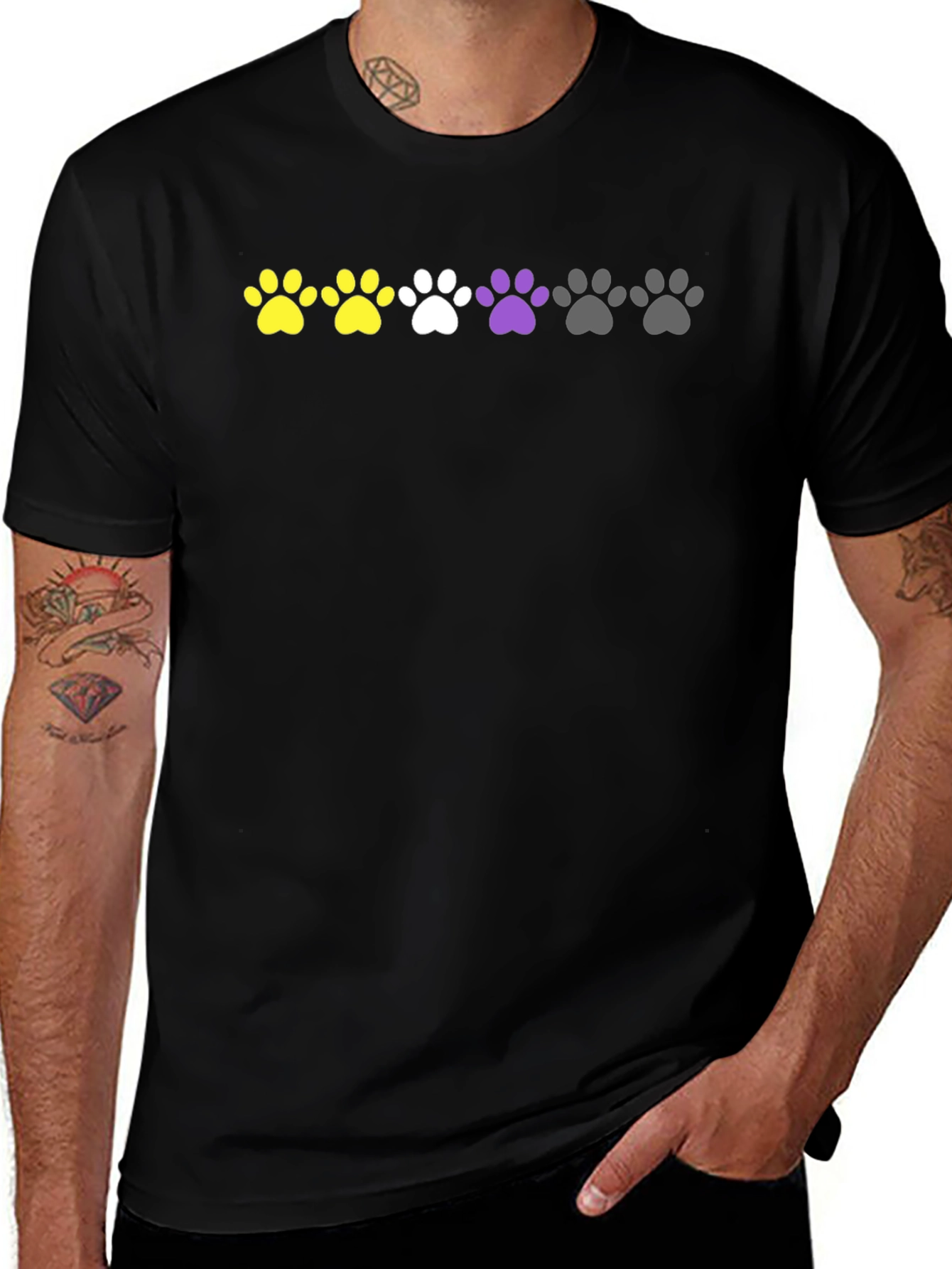 Non-Binary Pride Paw Print T-Shirt