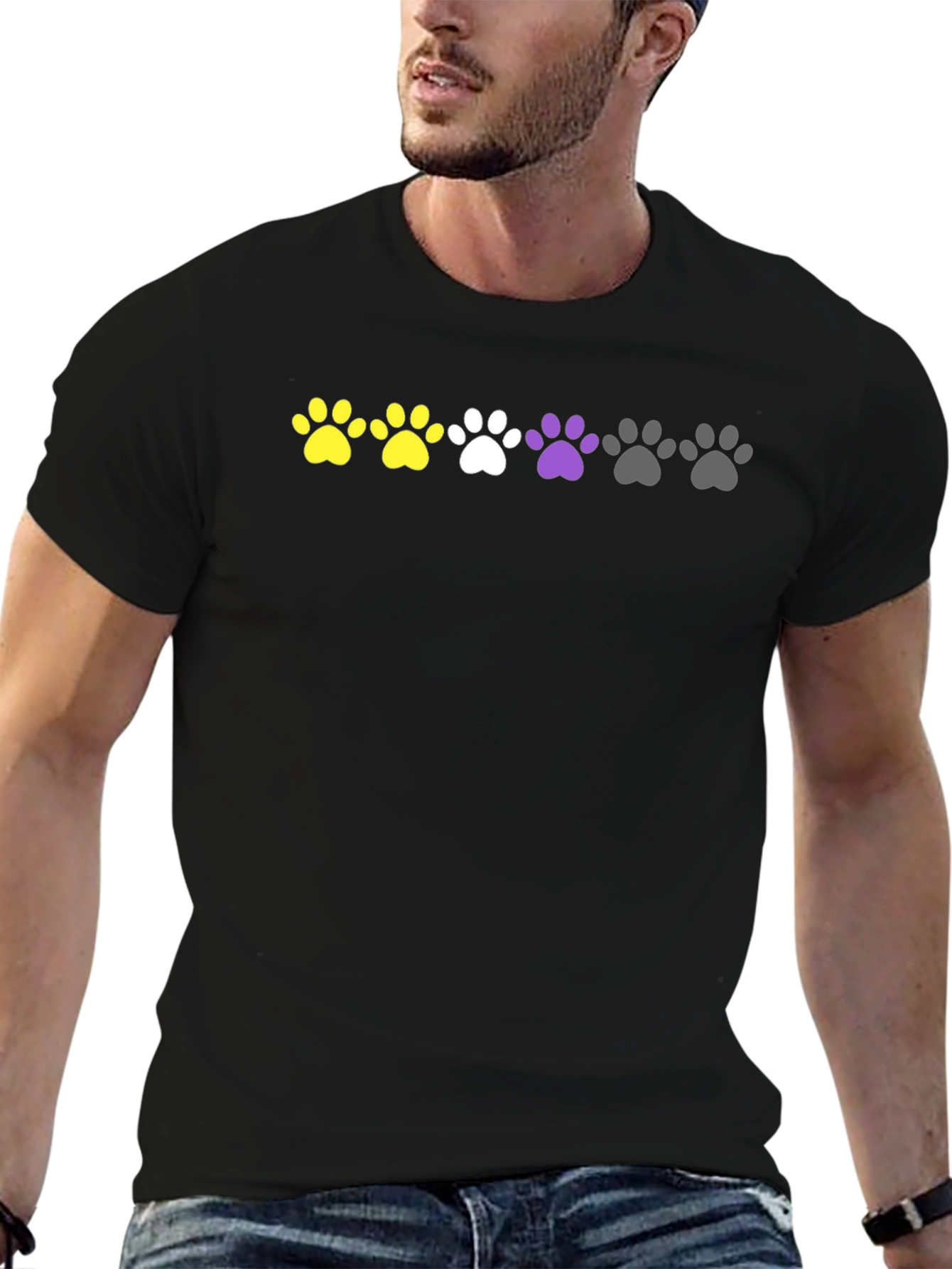 Non-Binary Pride Paw Print T-Shirt