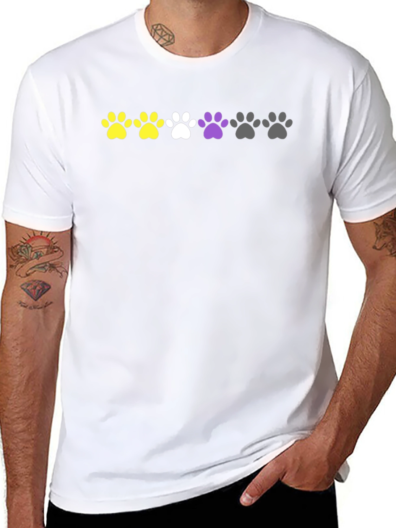 Non-Binary Pride Paw Print T-Shirt