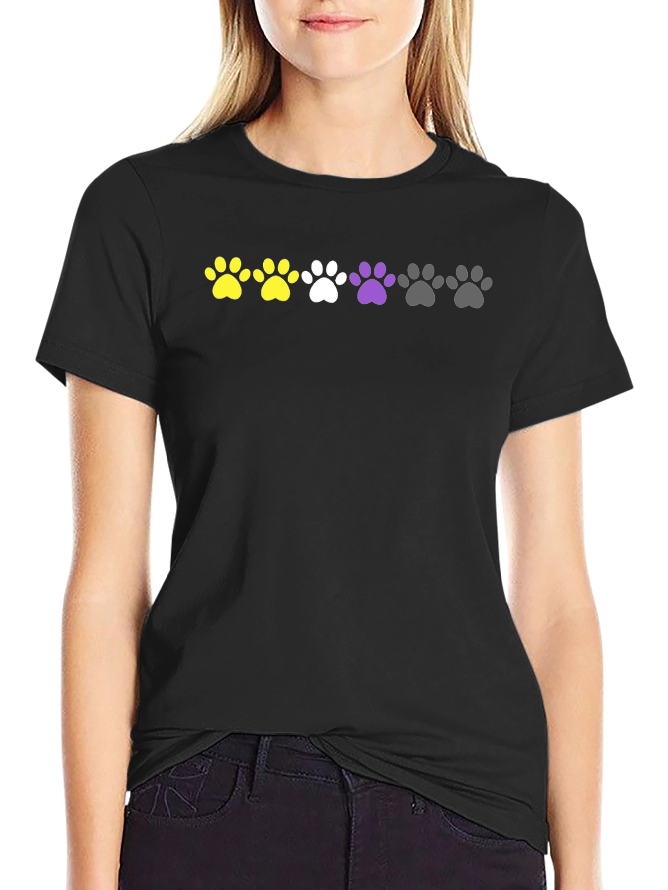 Non-Binary Pride Paw Print T-Shirt