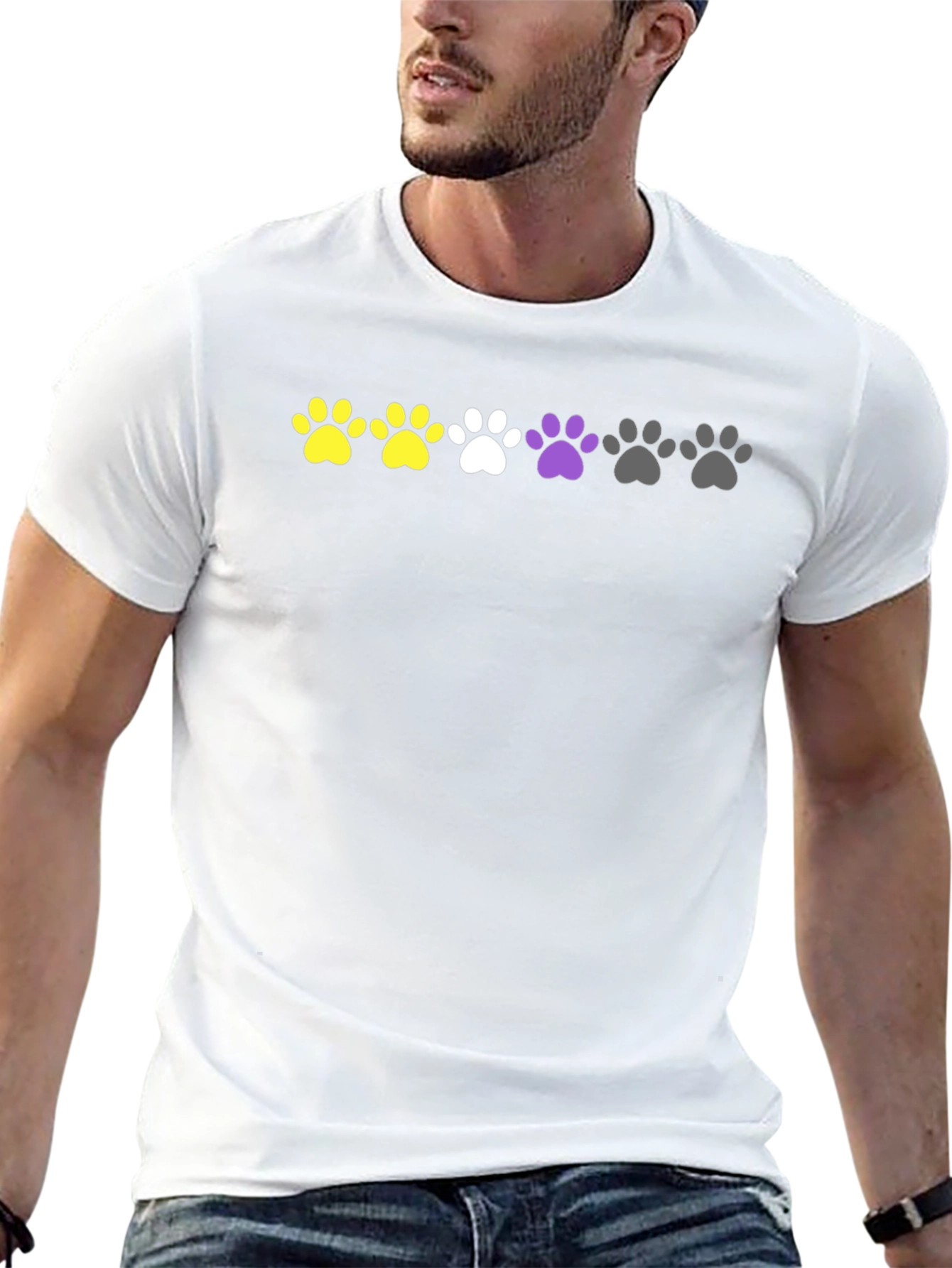 Non-Binary Pride Paw Print T-Shirt