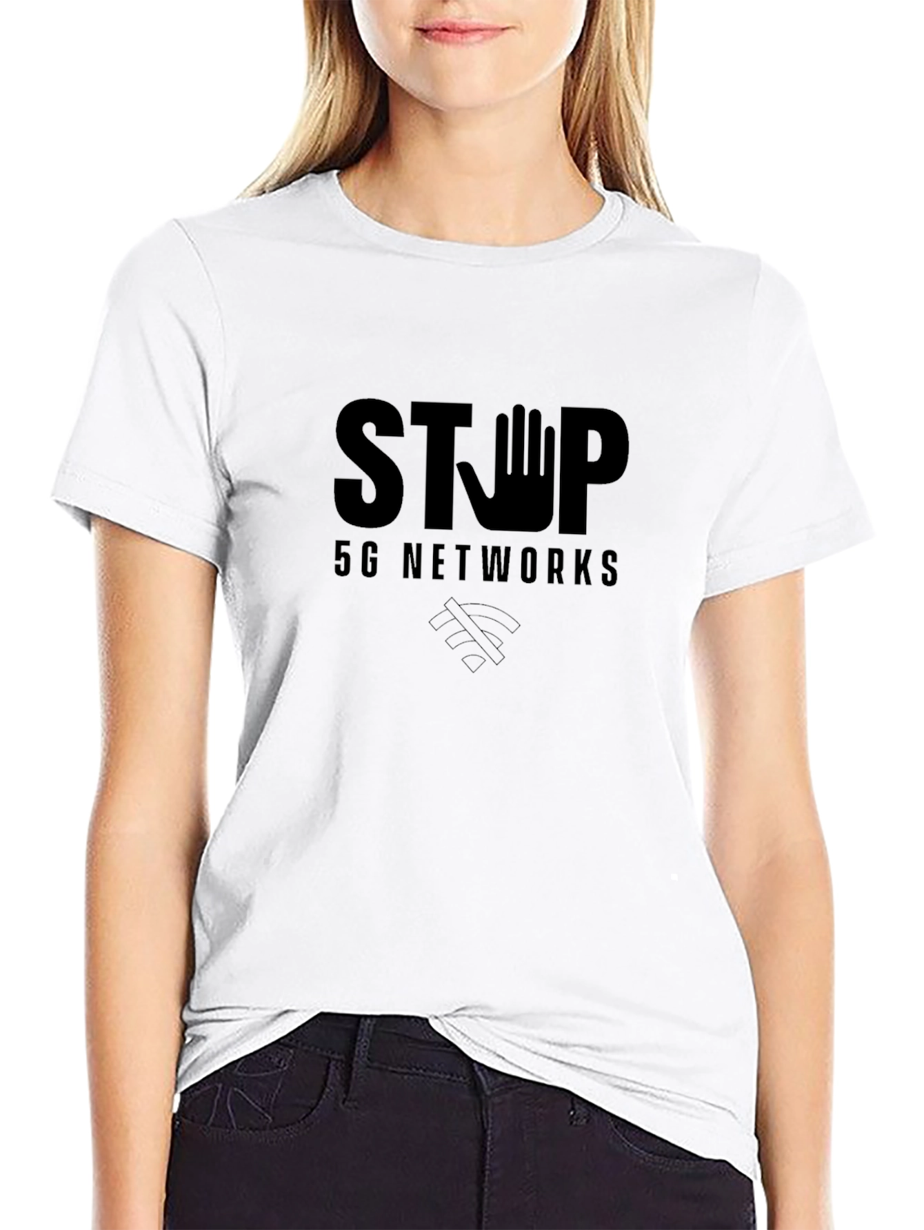 Stop 5G Networks Black Graphic Tee