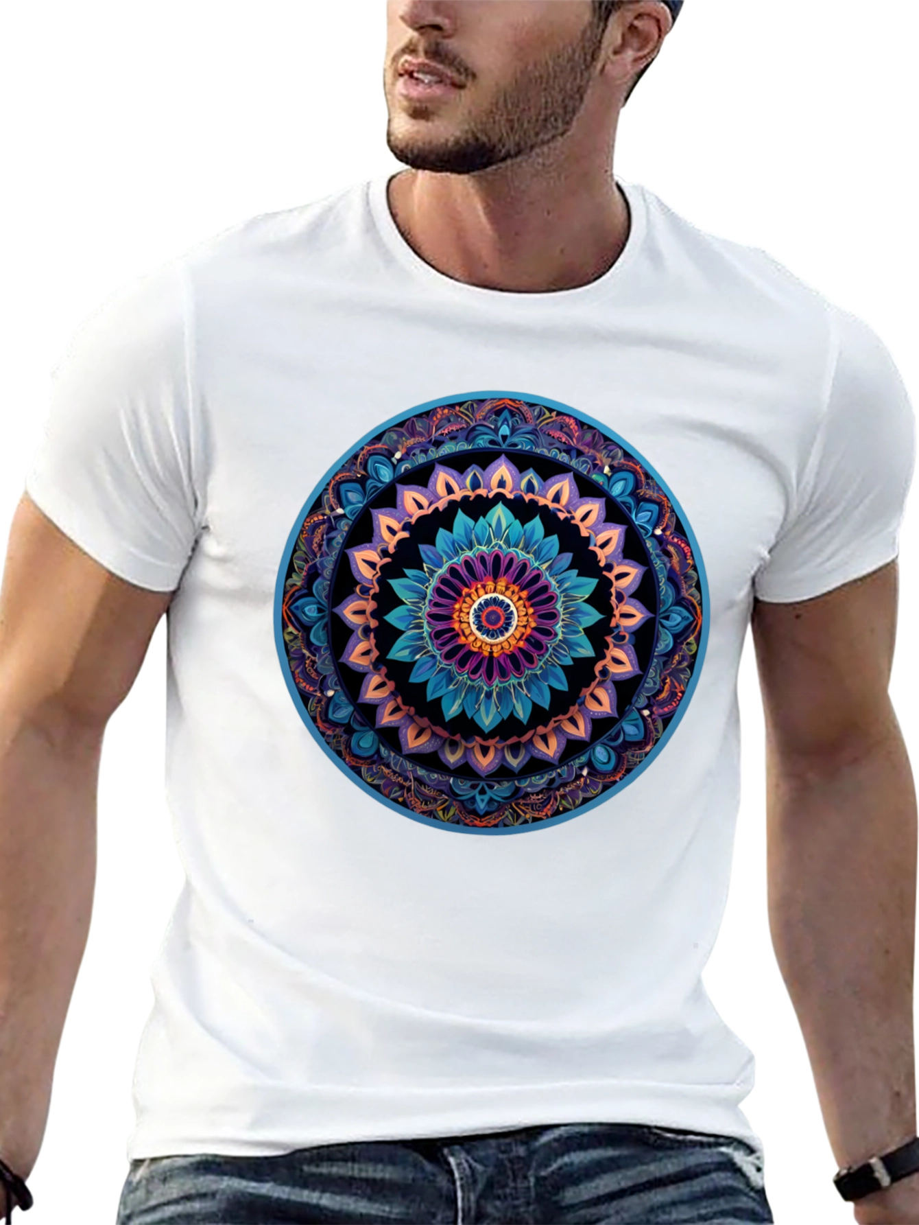 Mandala Graphic Print Black T-Shirt