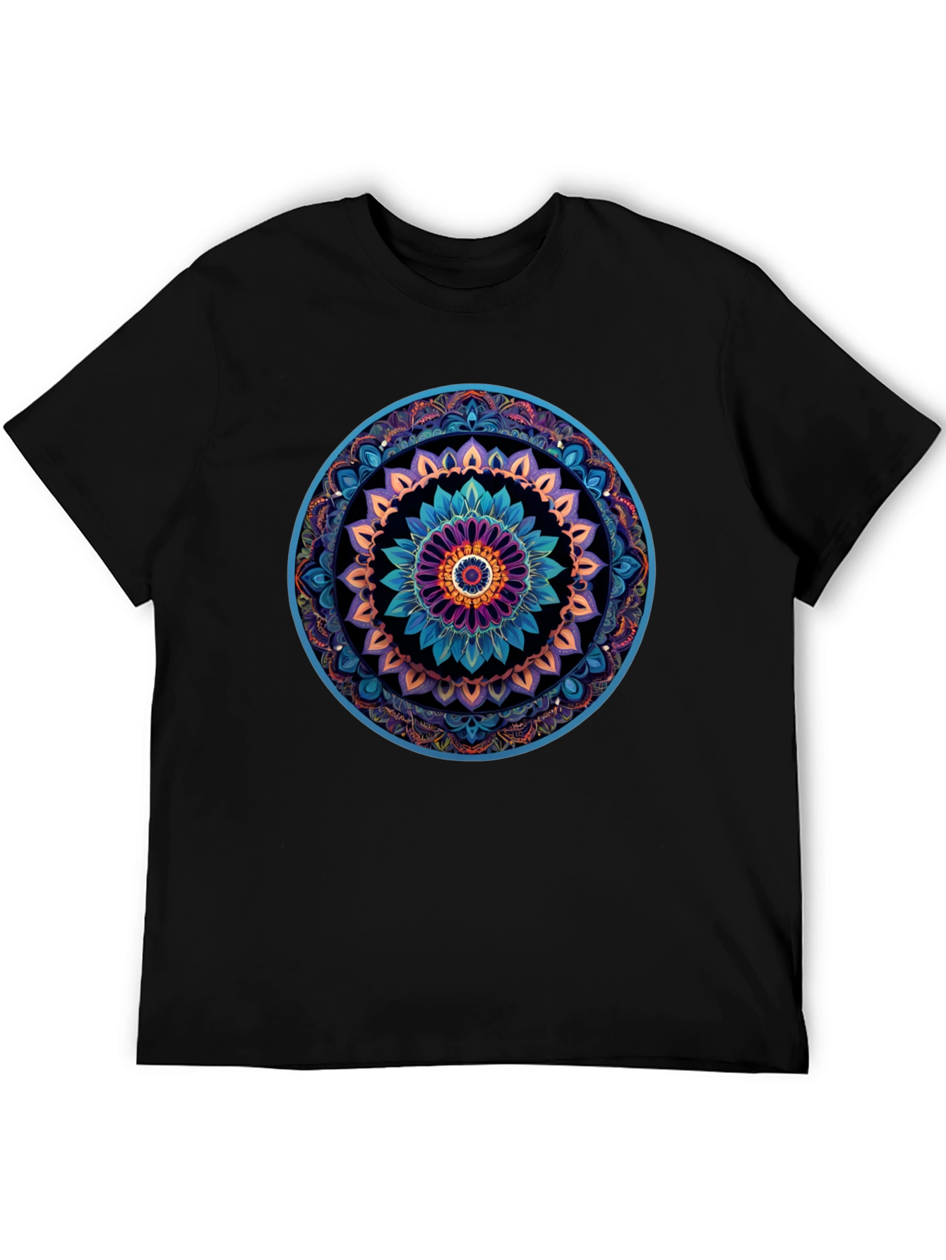 Mandala Graphic Print Black T-Shirt