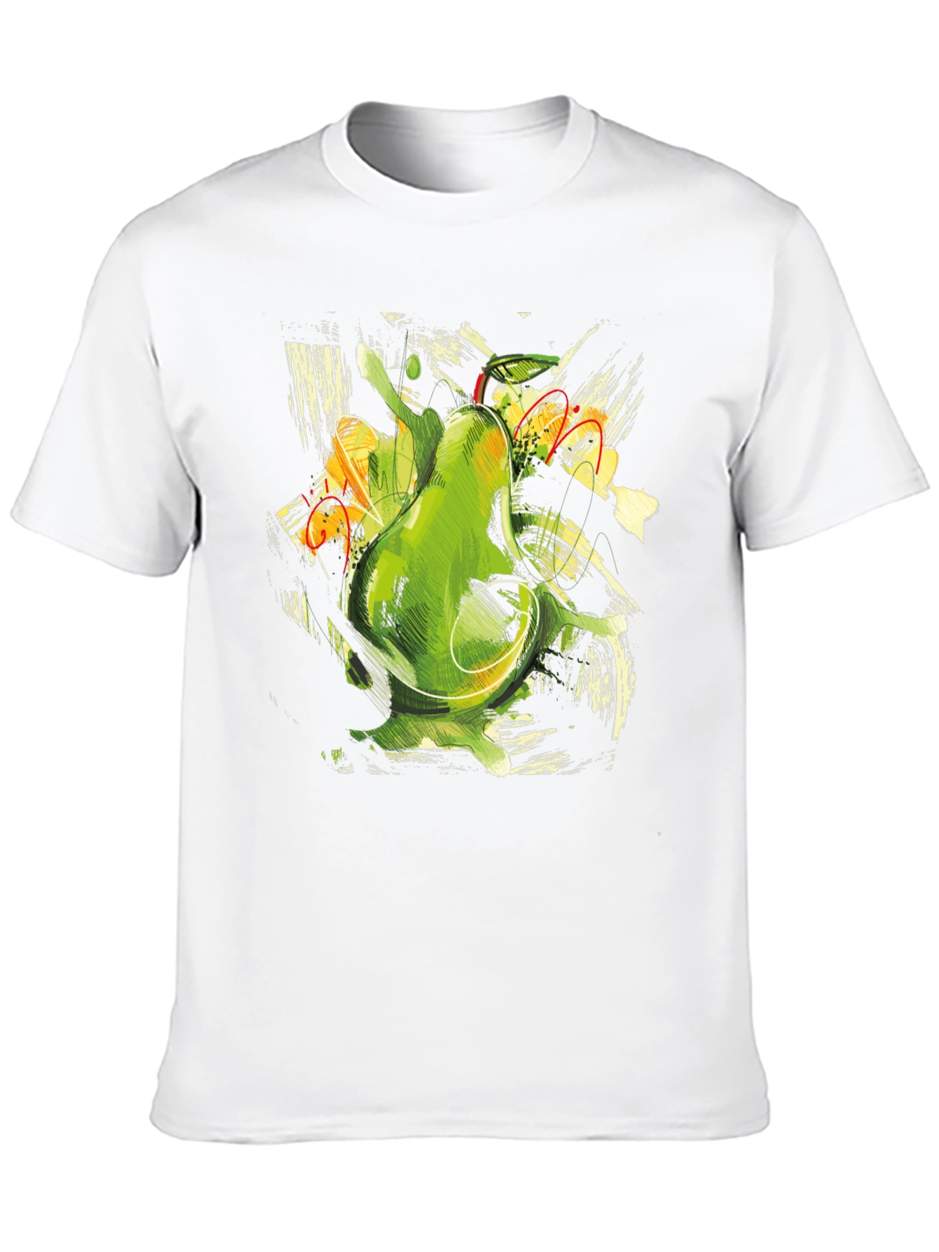 Abstract Avocado Graphic Print Black T-Shirt