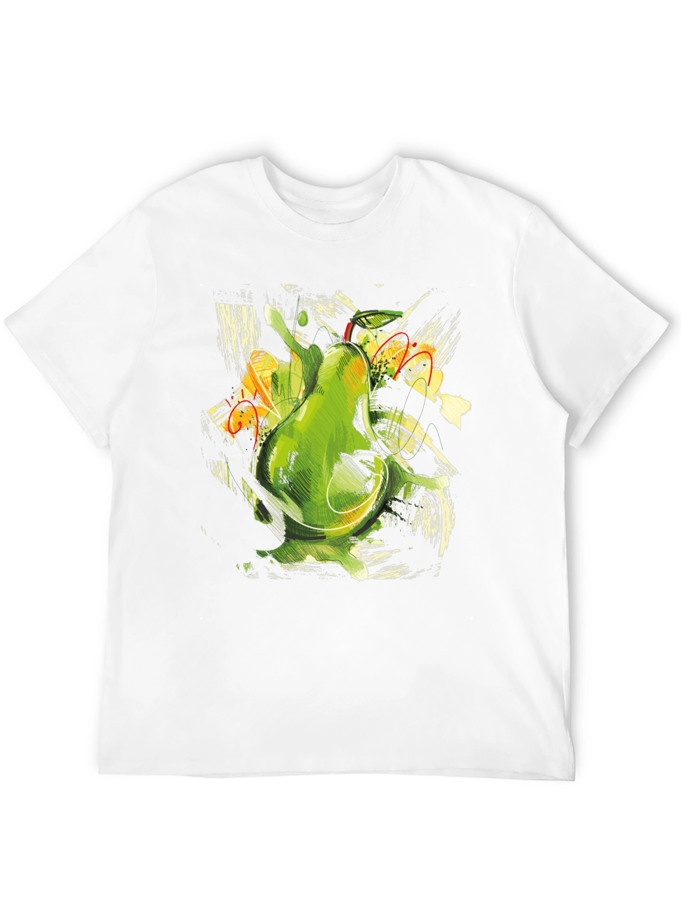 Abstract Avocado Graphic Print Black T-Shirt