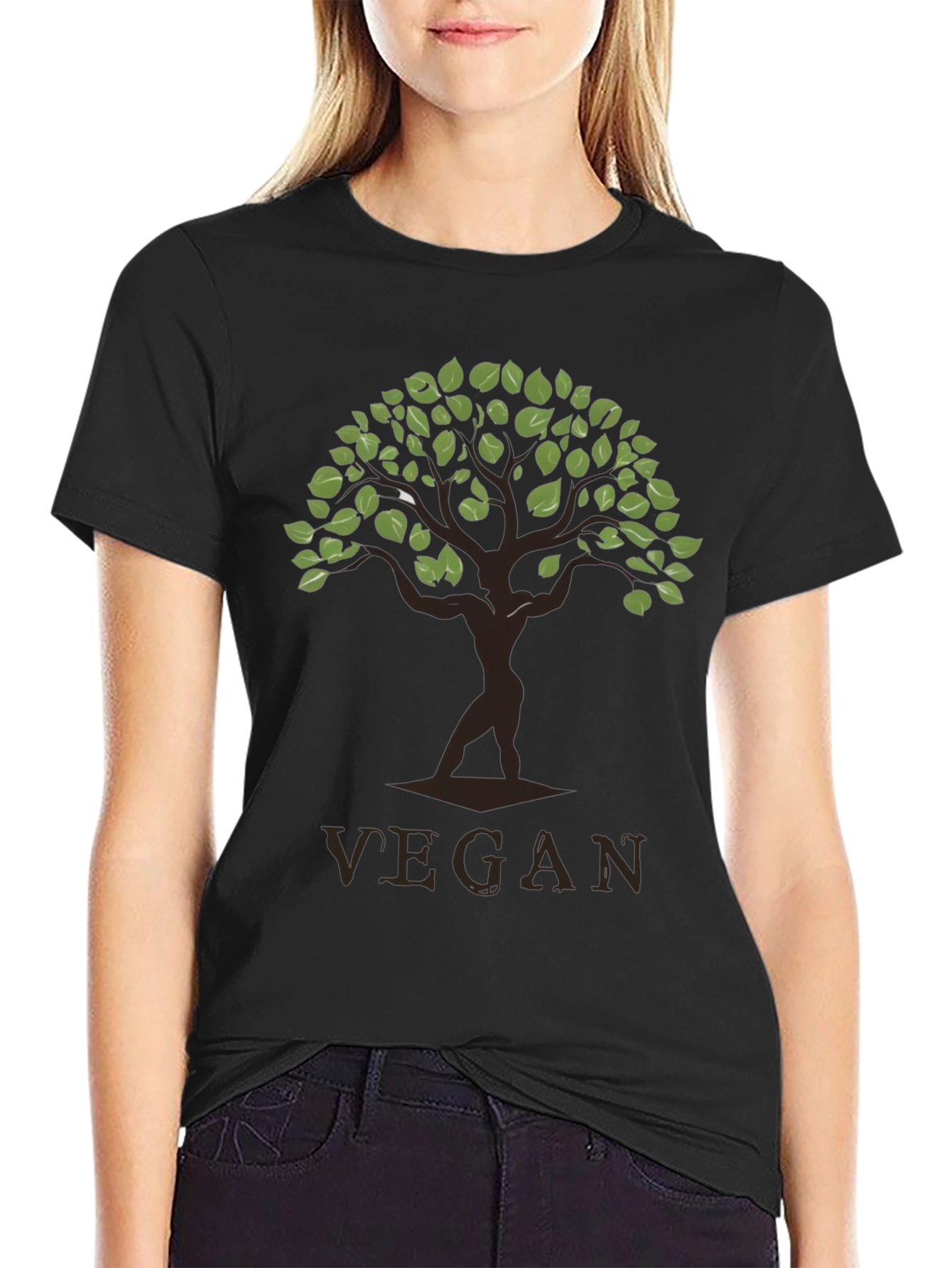 Vegan Tree Graphic T-Shirt