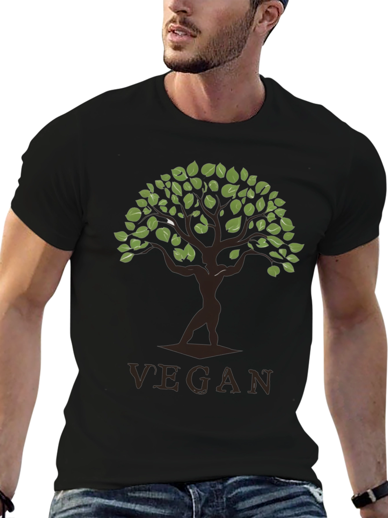 Vegan Tree Graphic T-Shirt