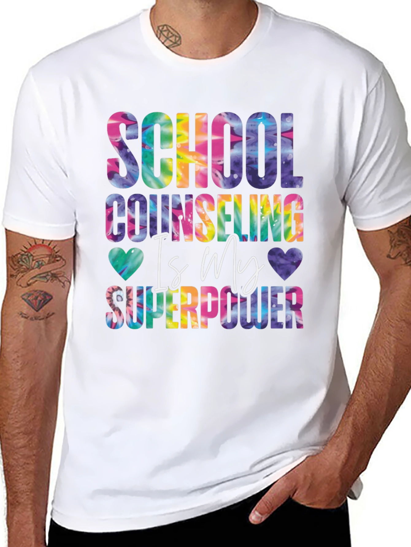 School Counseling Tie Dye Graphic Tee