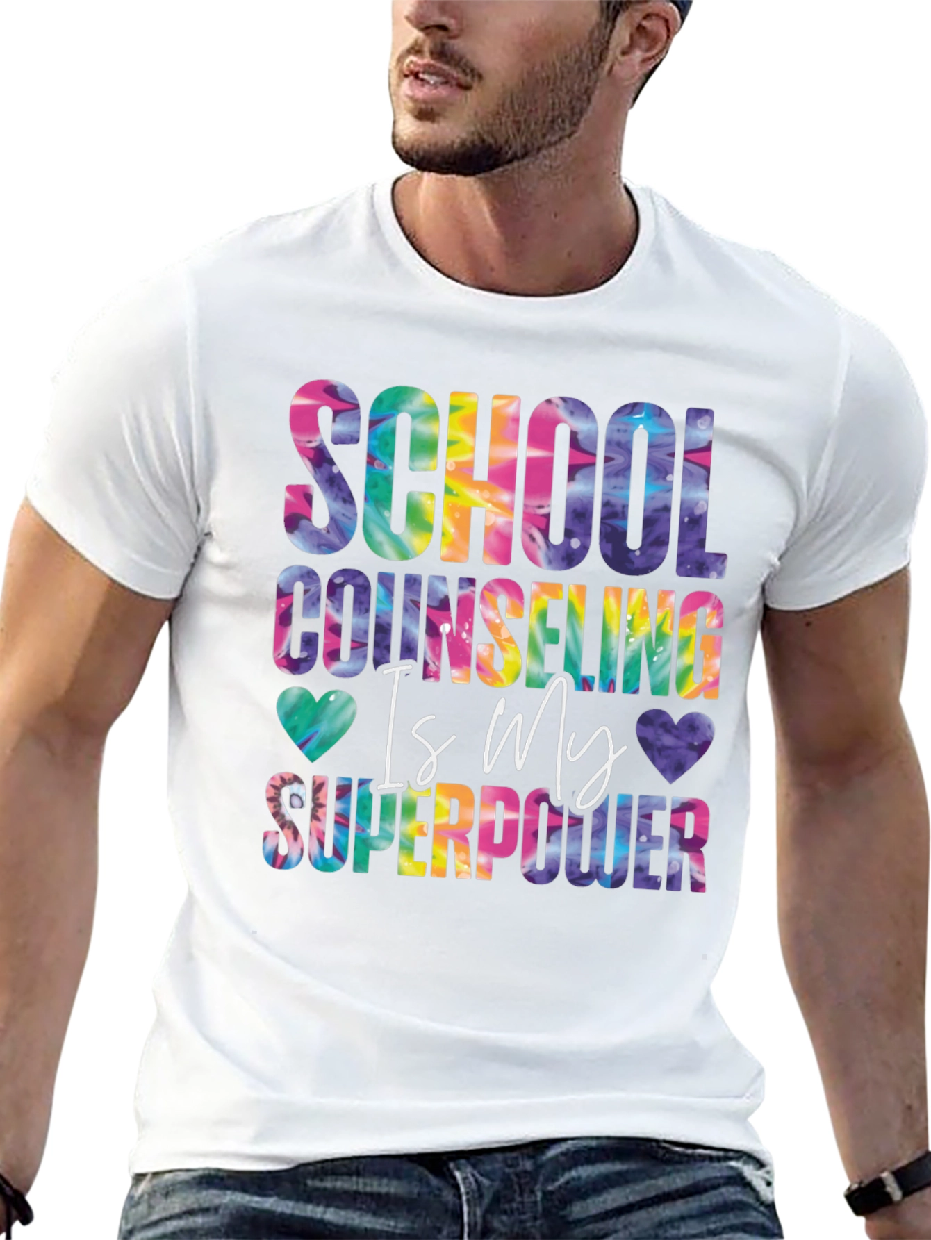 School Counseling Tie Dye Graphic Tee