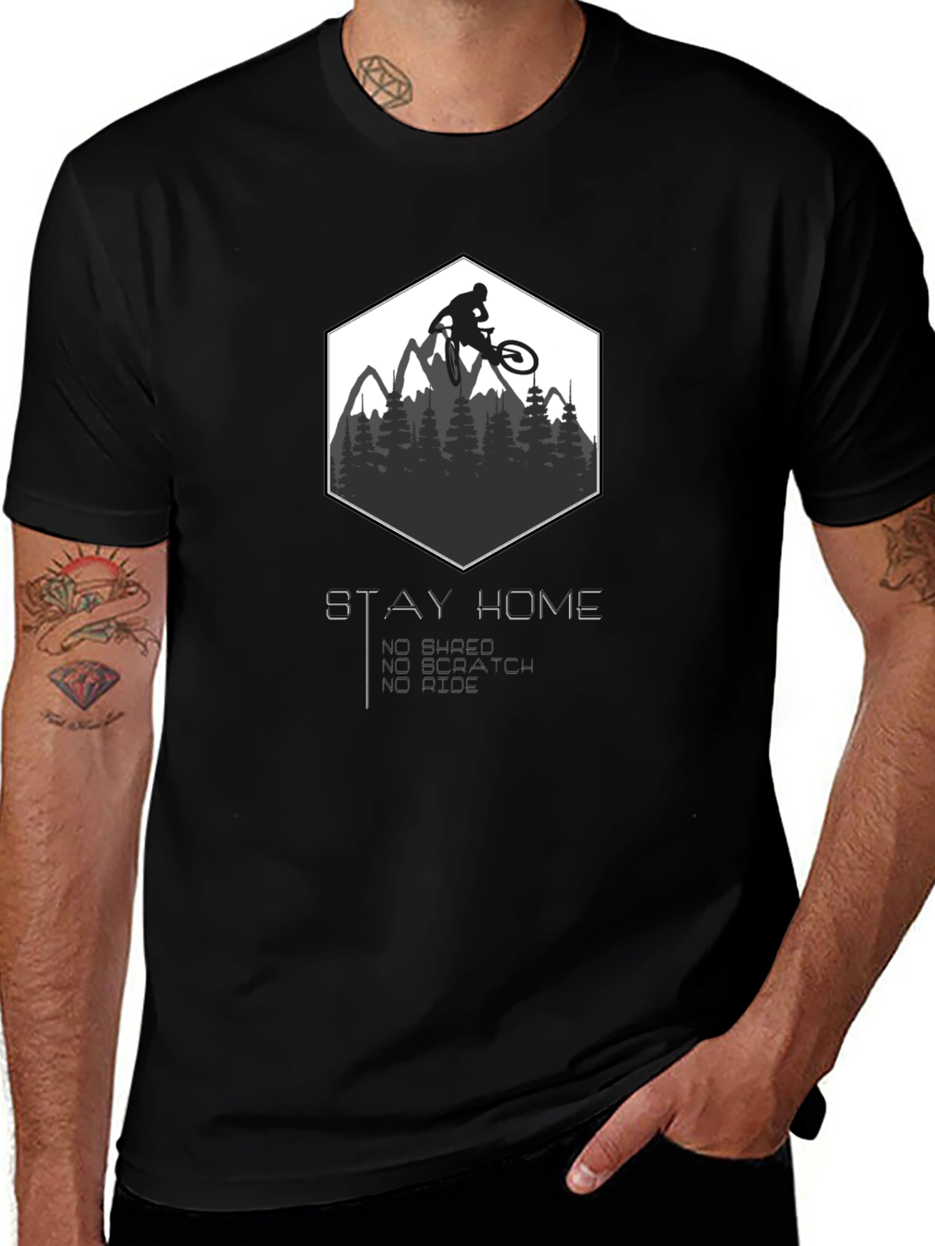 Stay Home Ride On! Mountain Bike Graphic Tee