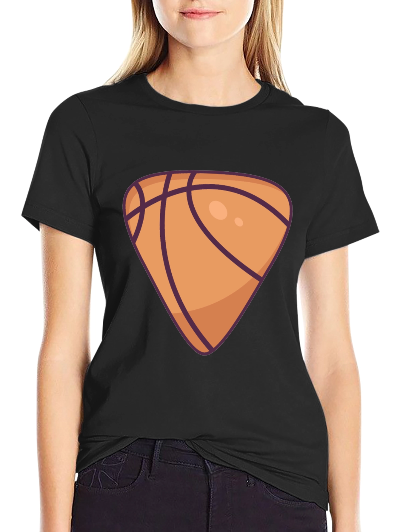 Basketball Triangle Graphic Black T-Shirt