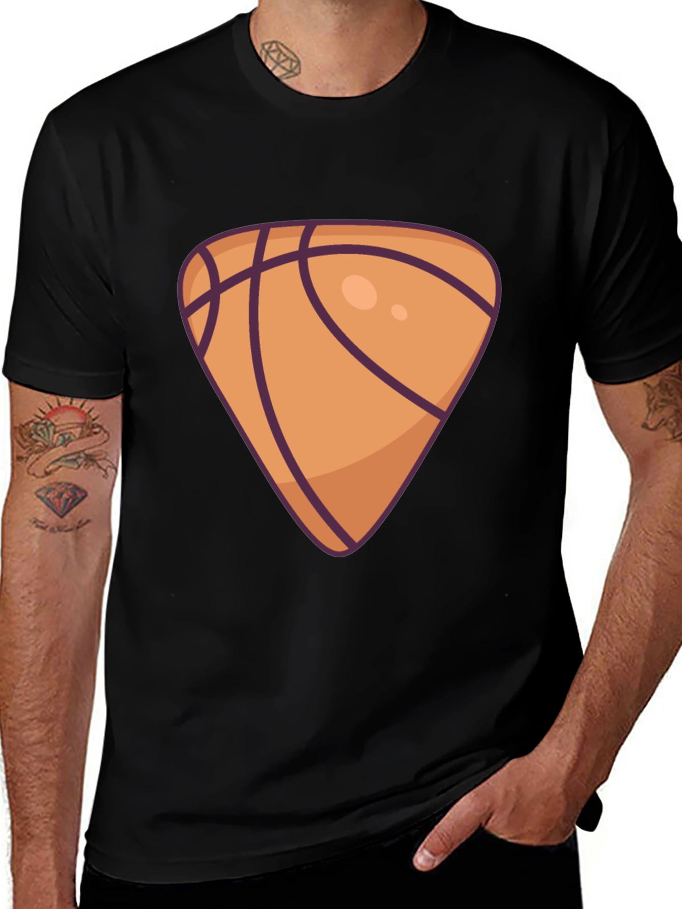 Basketball Triangle Graphic Black T-Shirt