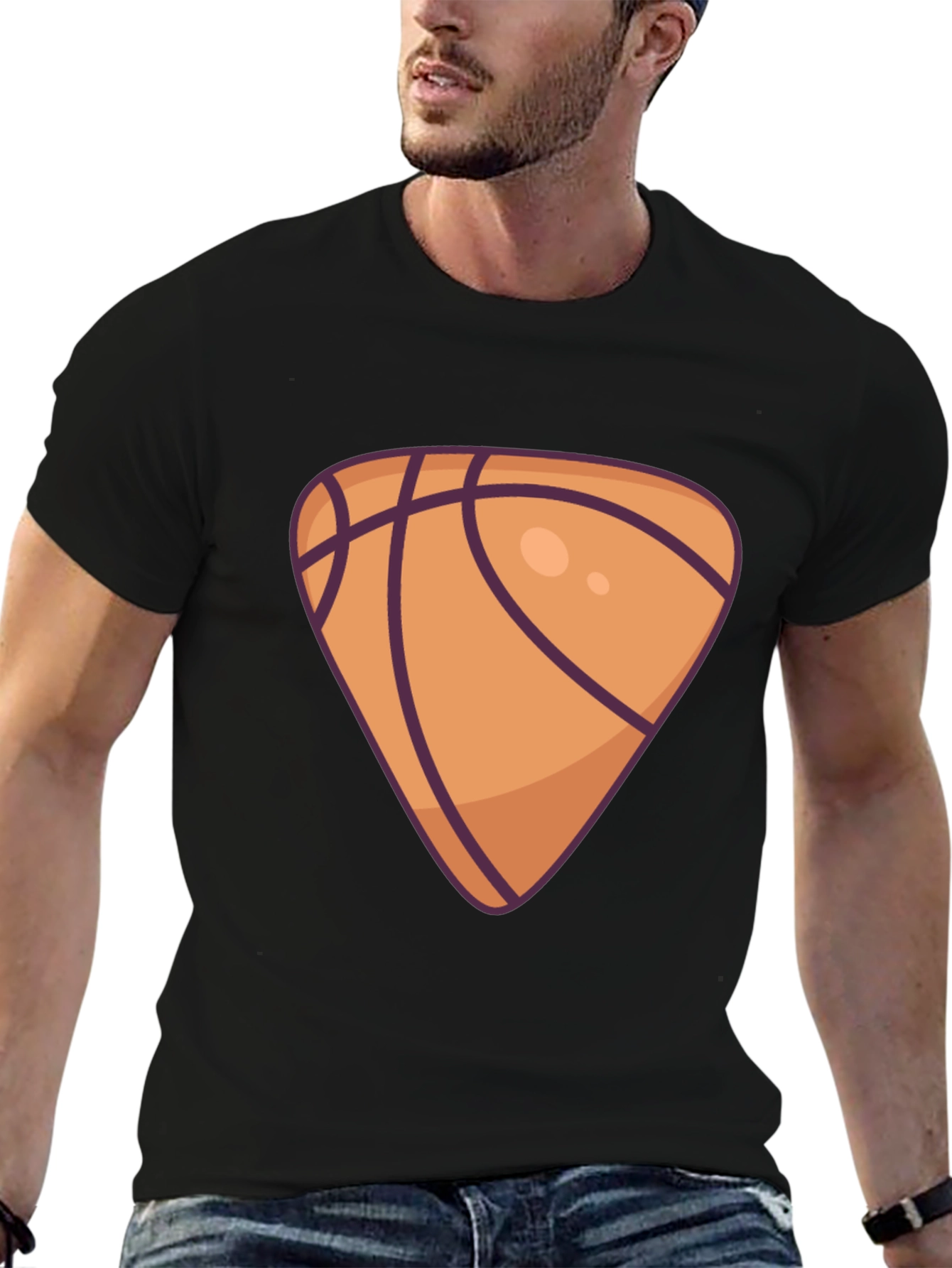 Basketball Triangle Graphic Black T-Shirt