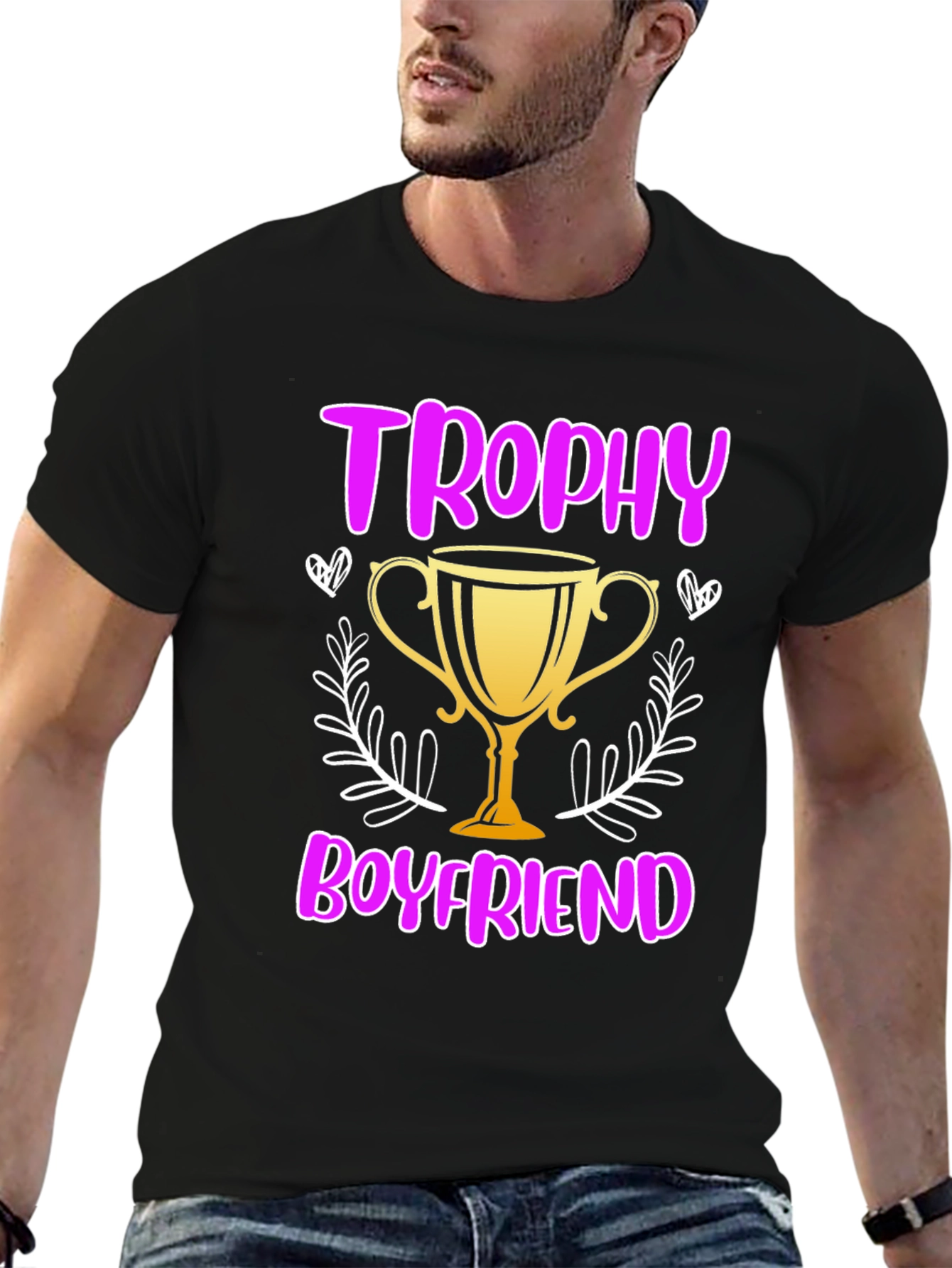 Trophy Boyfriend Graphic Tee - Novelty T-Shirt