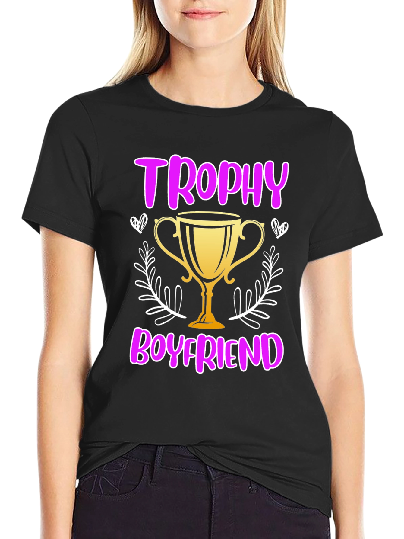 Trophy Boyfriend Graphic Tee - Novelty T-Shirt