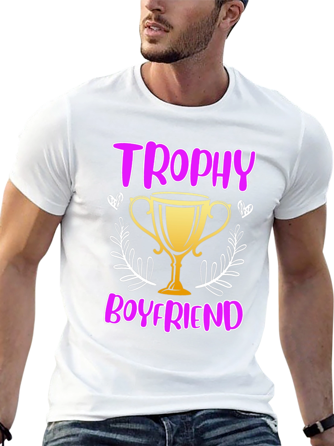 Trophy Boyfriend Graphic Tee - Novelty T-Shirt