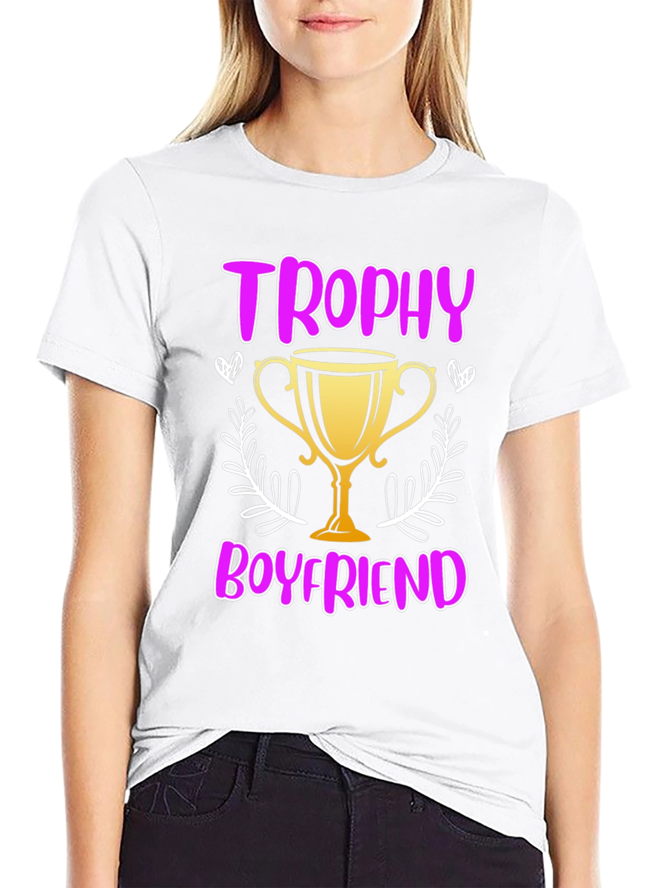 Trophy Boyfriend Graphic Tee - Novelty T-Shirt