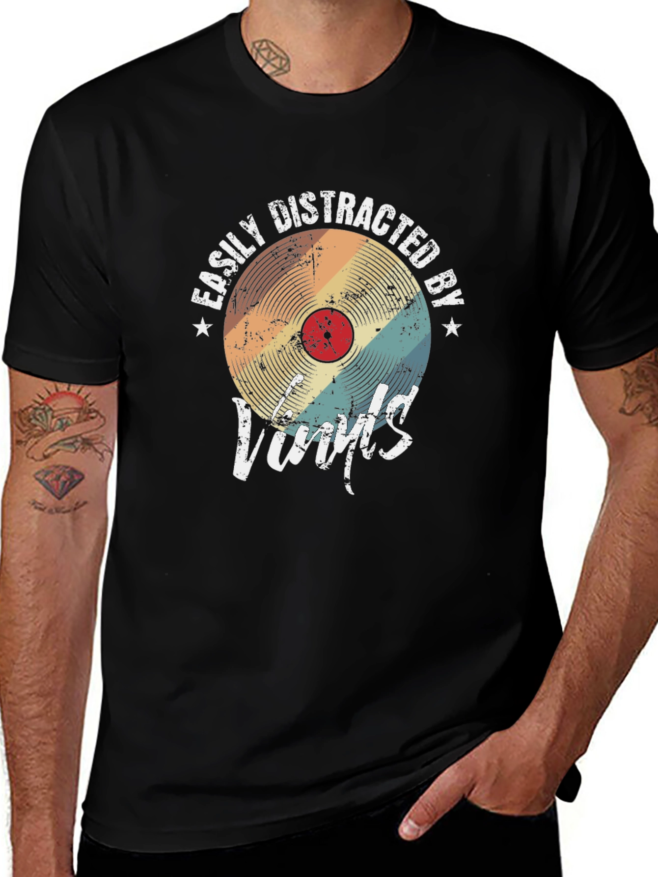 Easily Distracted by Vinyls Graphic T-Shirt
