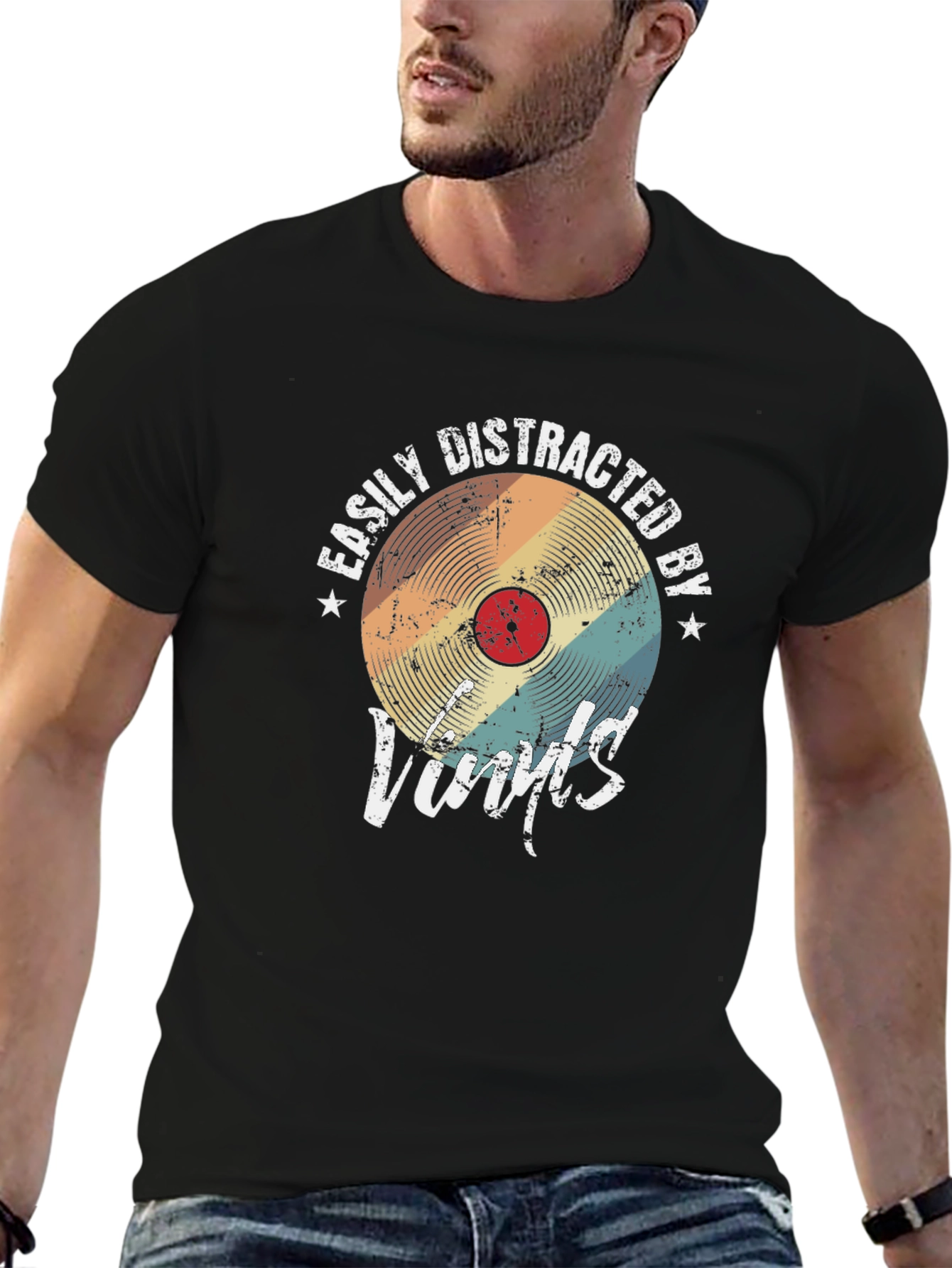 Easily Distracted by Vinyls Graphic T-Shirt