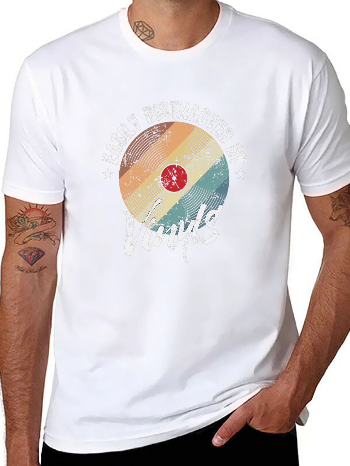 Easily Distracted by Vinyls Graphic T-Shirt