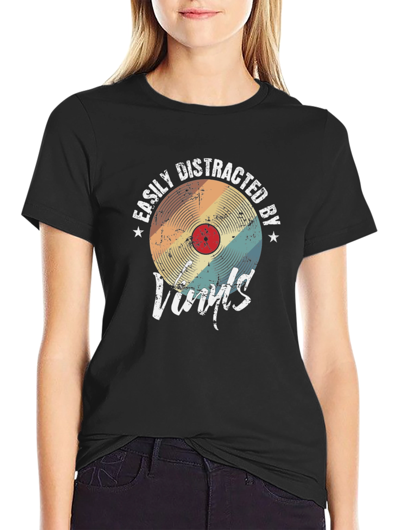 Easily Distracted by Vinyls Graphic T-Shirt
