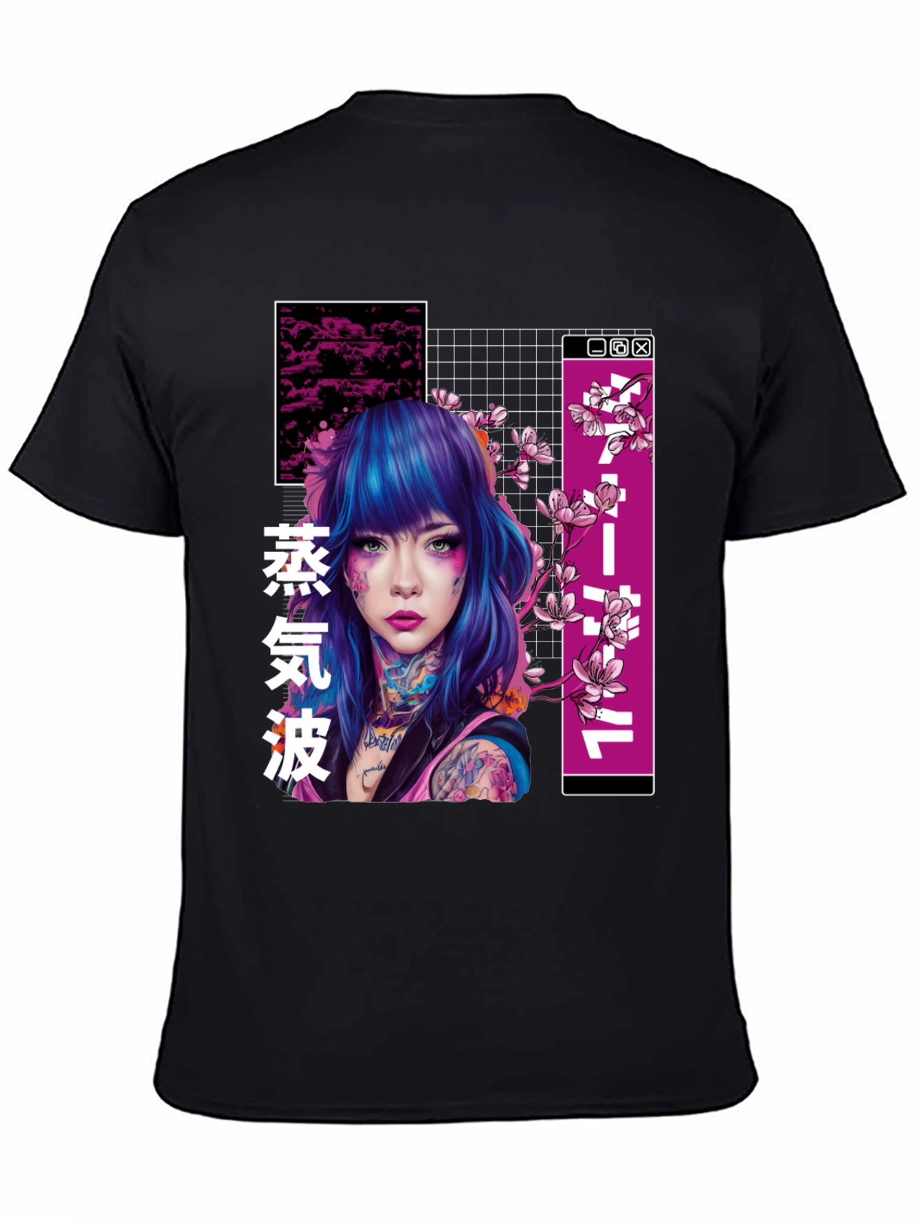 Vaporwave Tattoo Girl Graphic T-Shirt