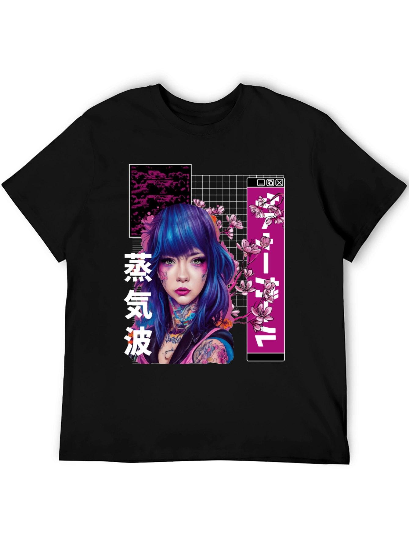 Vaporwave Tattoo Girl Graphic T-Shirt