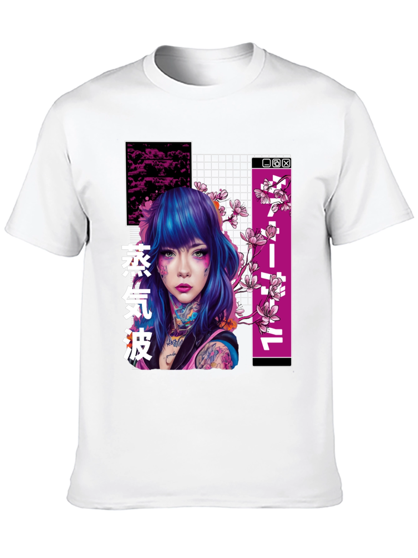 Vaporwave Tattoo Girl Graphic T-Shirt