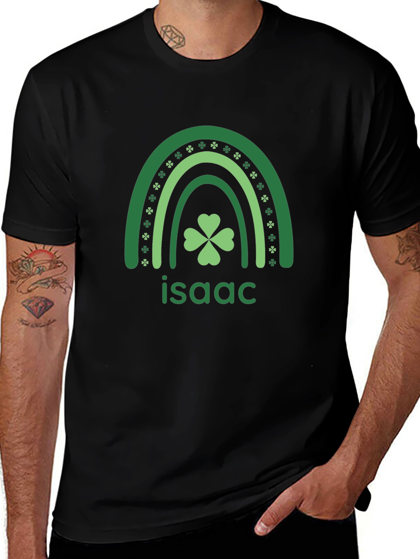 Isaac Shamrock Rainbow St. Patricks Day T-Shirt