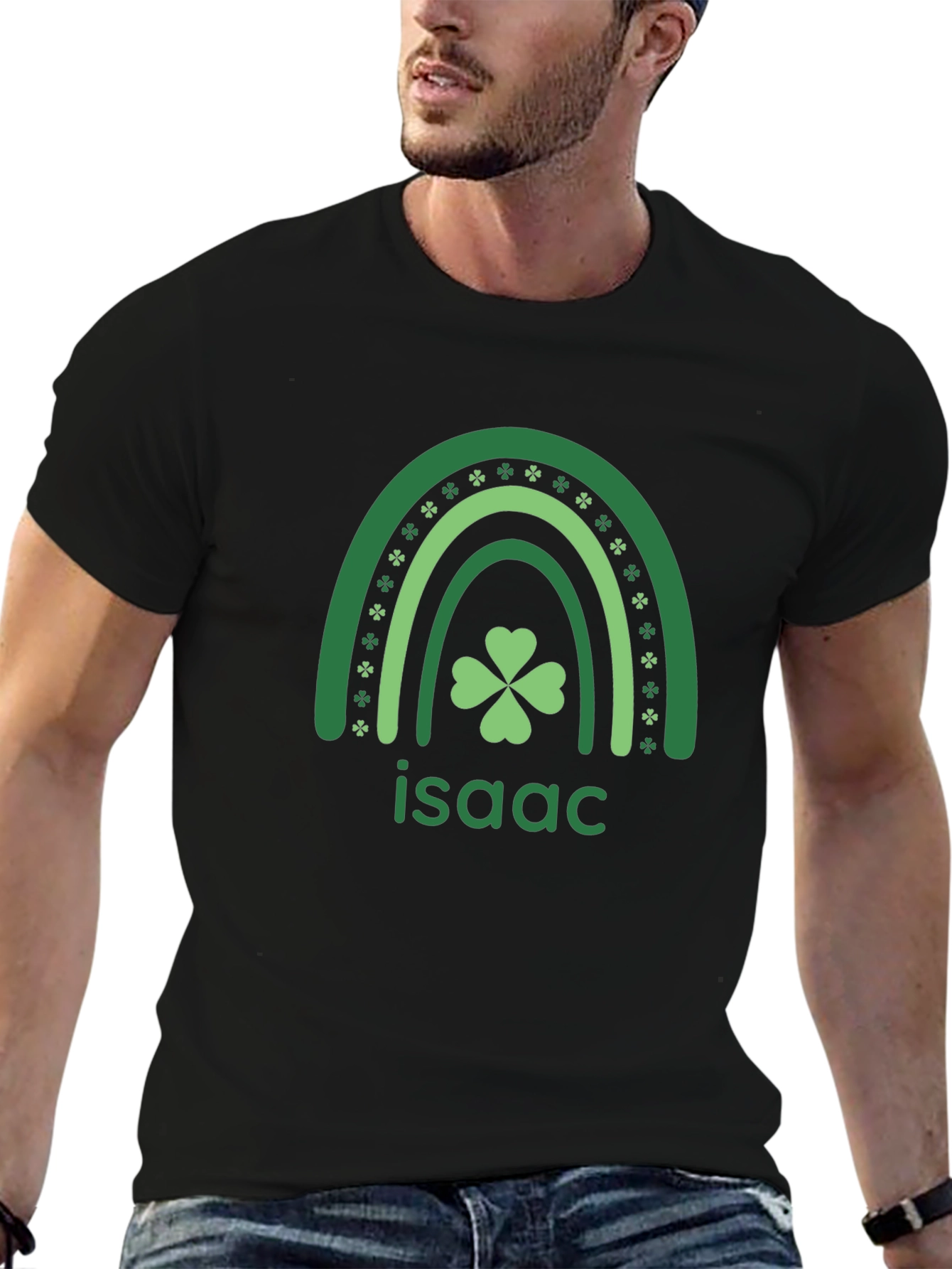 Isaac Shamrock Rainbow St. Patricks Day T-Shirt