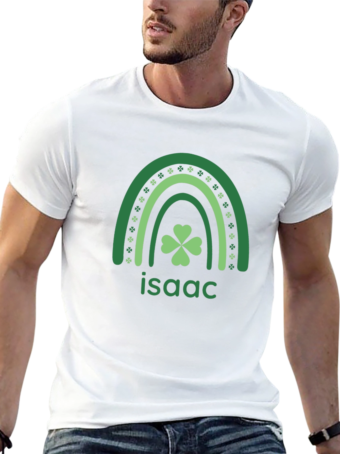 Isaac Shamrock Rainbow St. Patricks Day T-Shirt