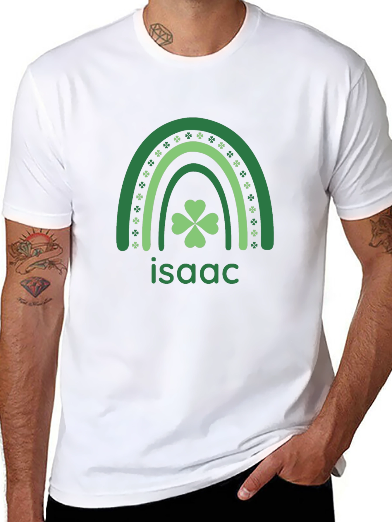 Isaac Shamrock Rainbow St. Patricks Day T-Shirt