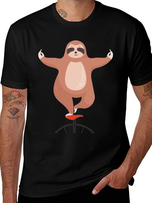 Sloth Yoga Balance Black Graphic Tee