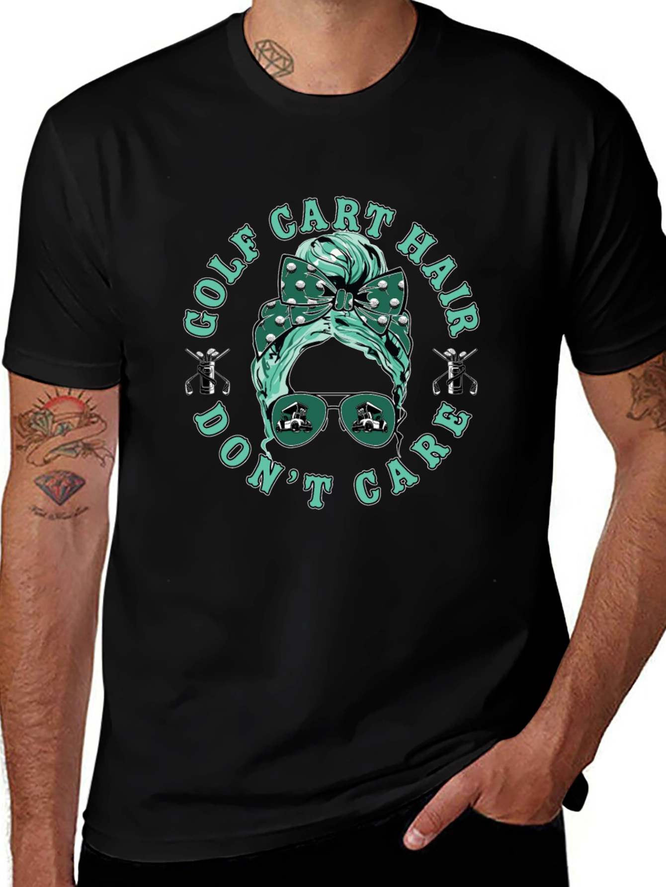 Golf Cart Hair Dont Care Tee