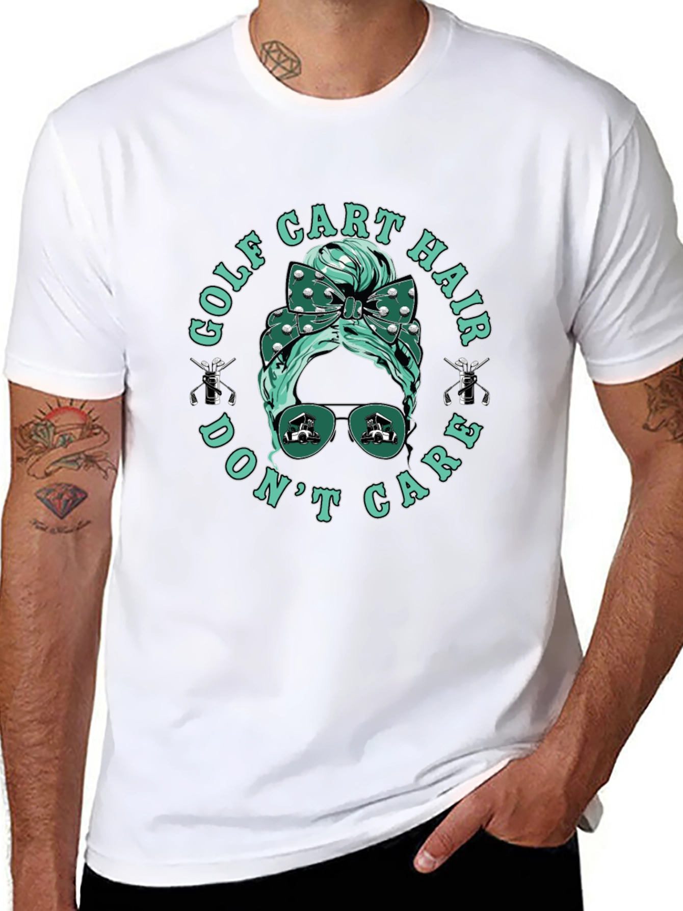 Golf Cart Hair Dont Care Tee