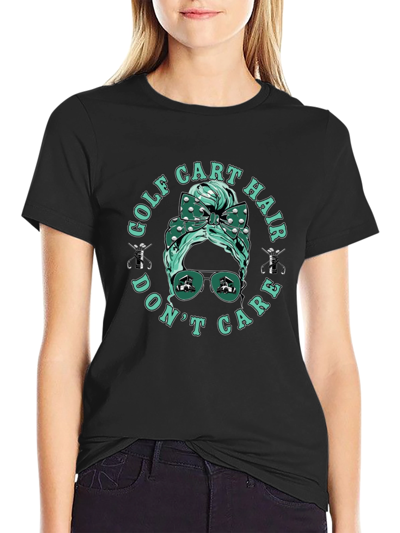 Golf Cart Hair Dont Care Tee