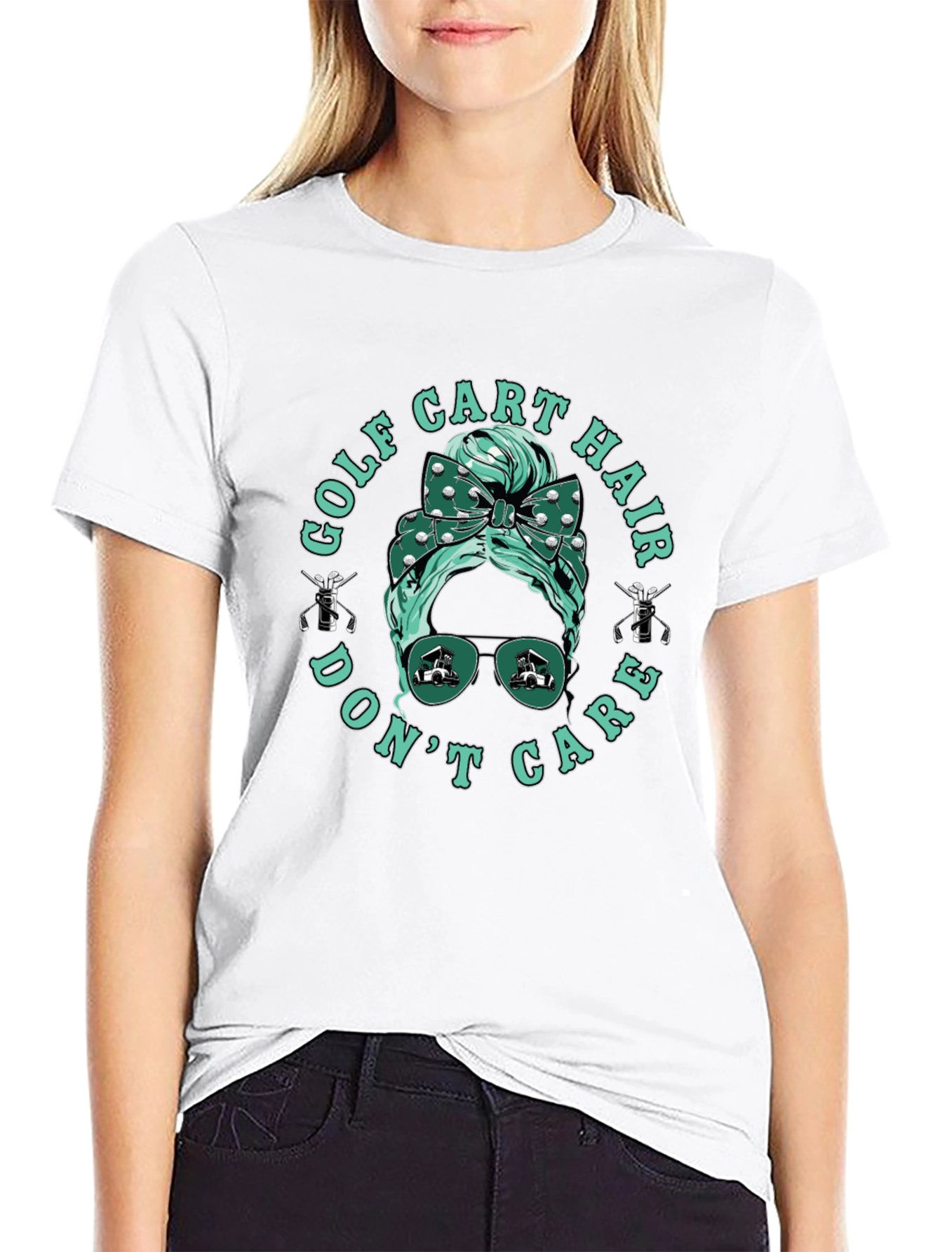 Golf Cart Hair Dont Care Tee