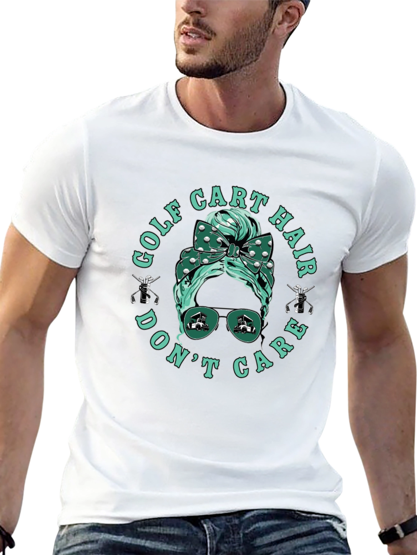 Golf Cart Hair Dont Care Tee