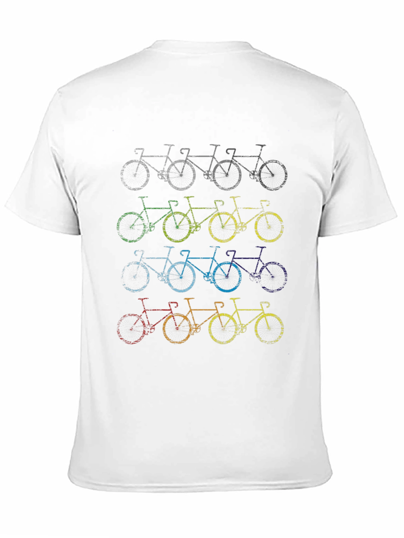 Retro Bicycle Print Black T-Shirt