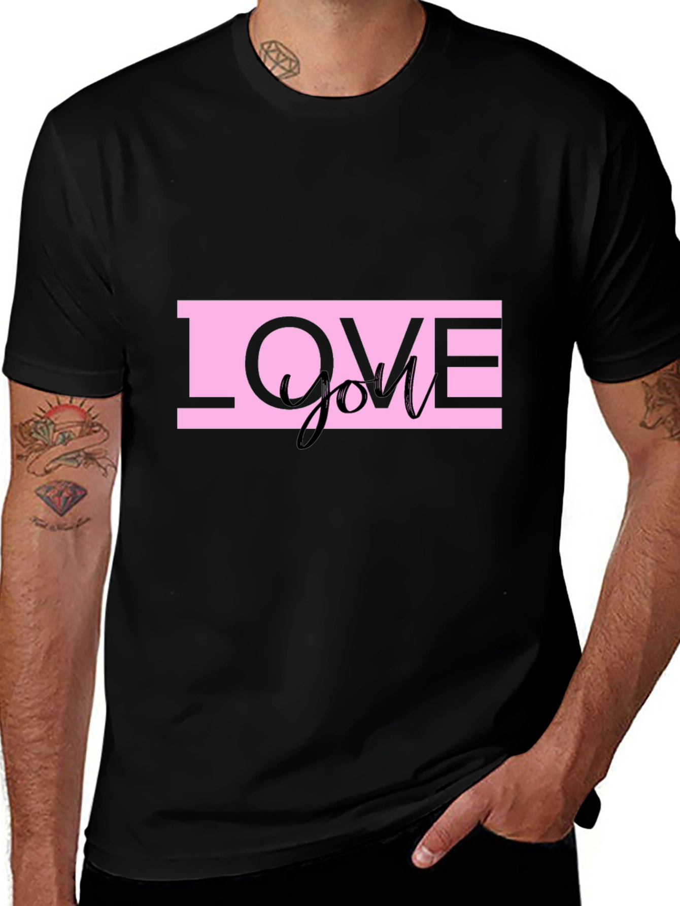 Love You Graphic Tee - Trendy Black T-Shirt