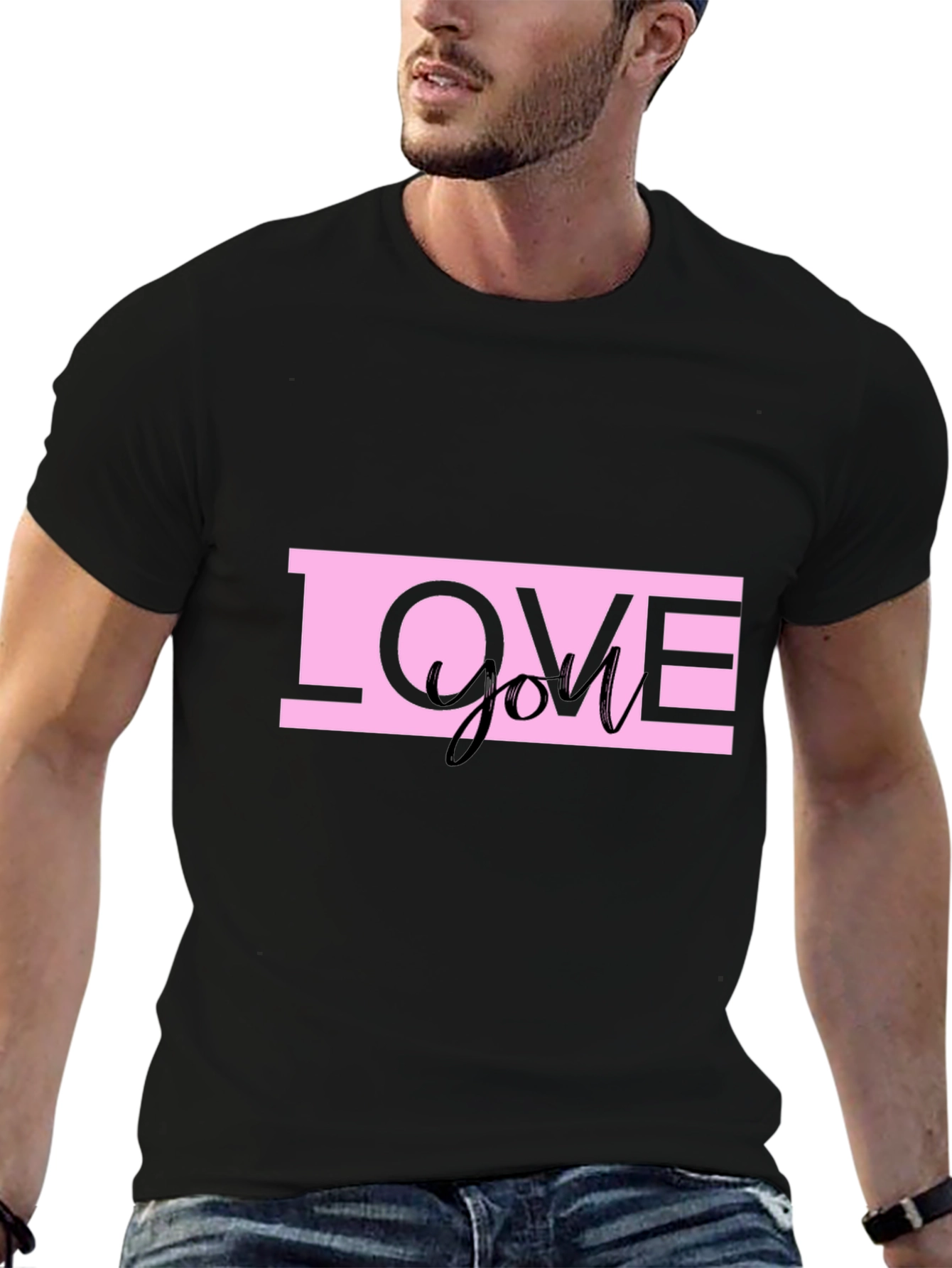 Love You Graphic Tee - Trendy Black T-Shirt
