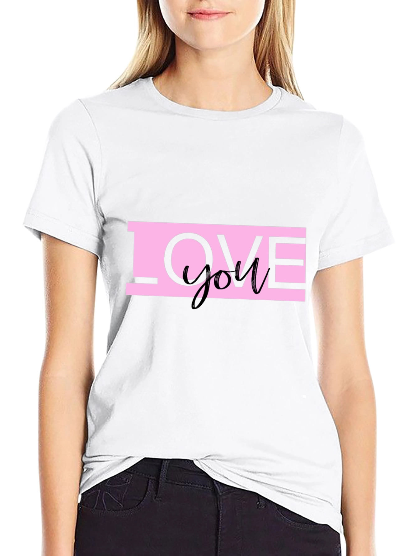 Love You Graphic Tee - Trendy Black T-Shirt