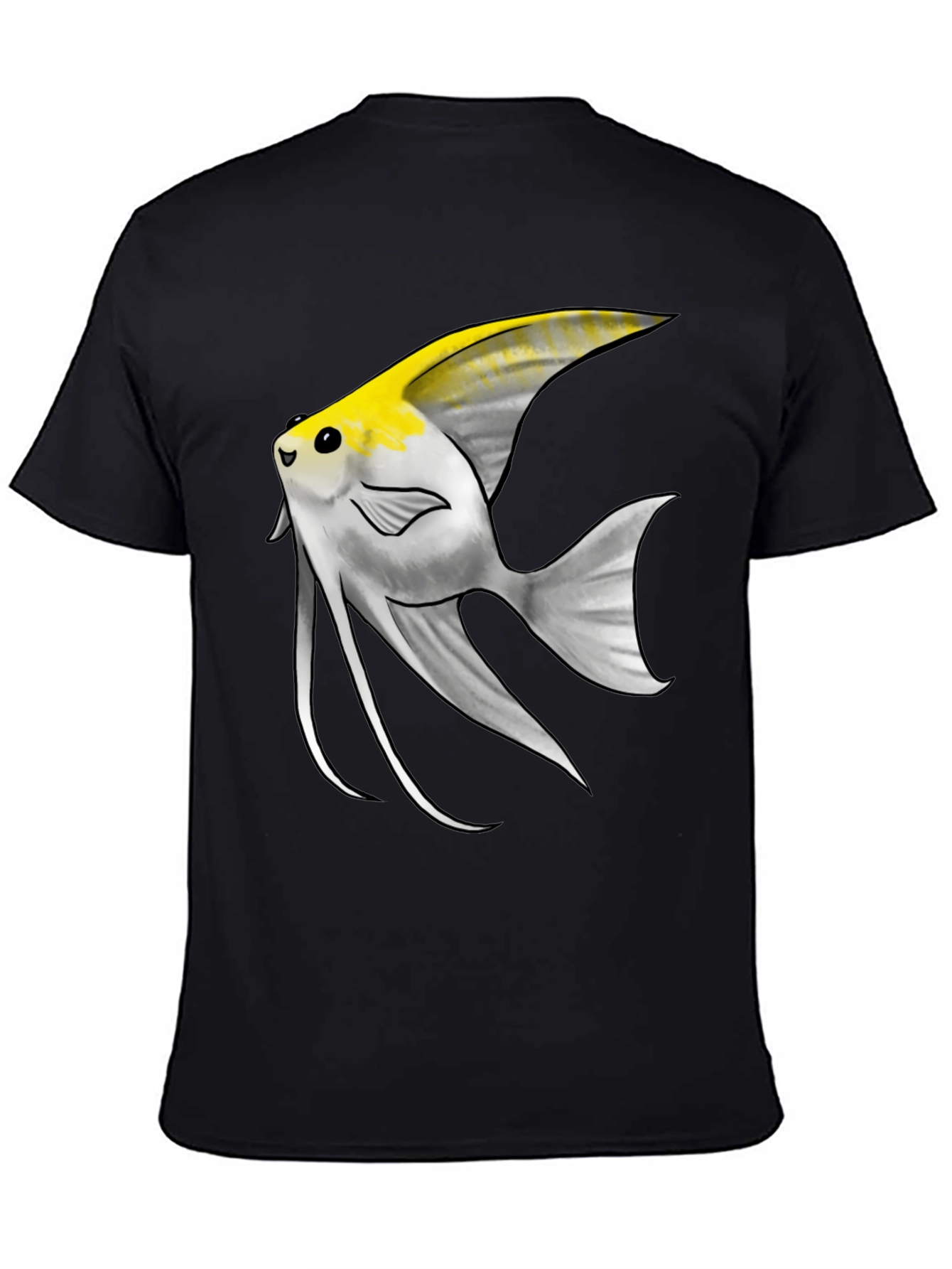 Angelfish Graphic Tee - Black Cotton Blend