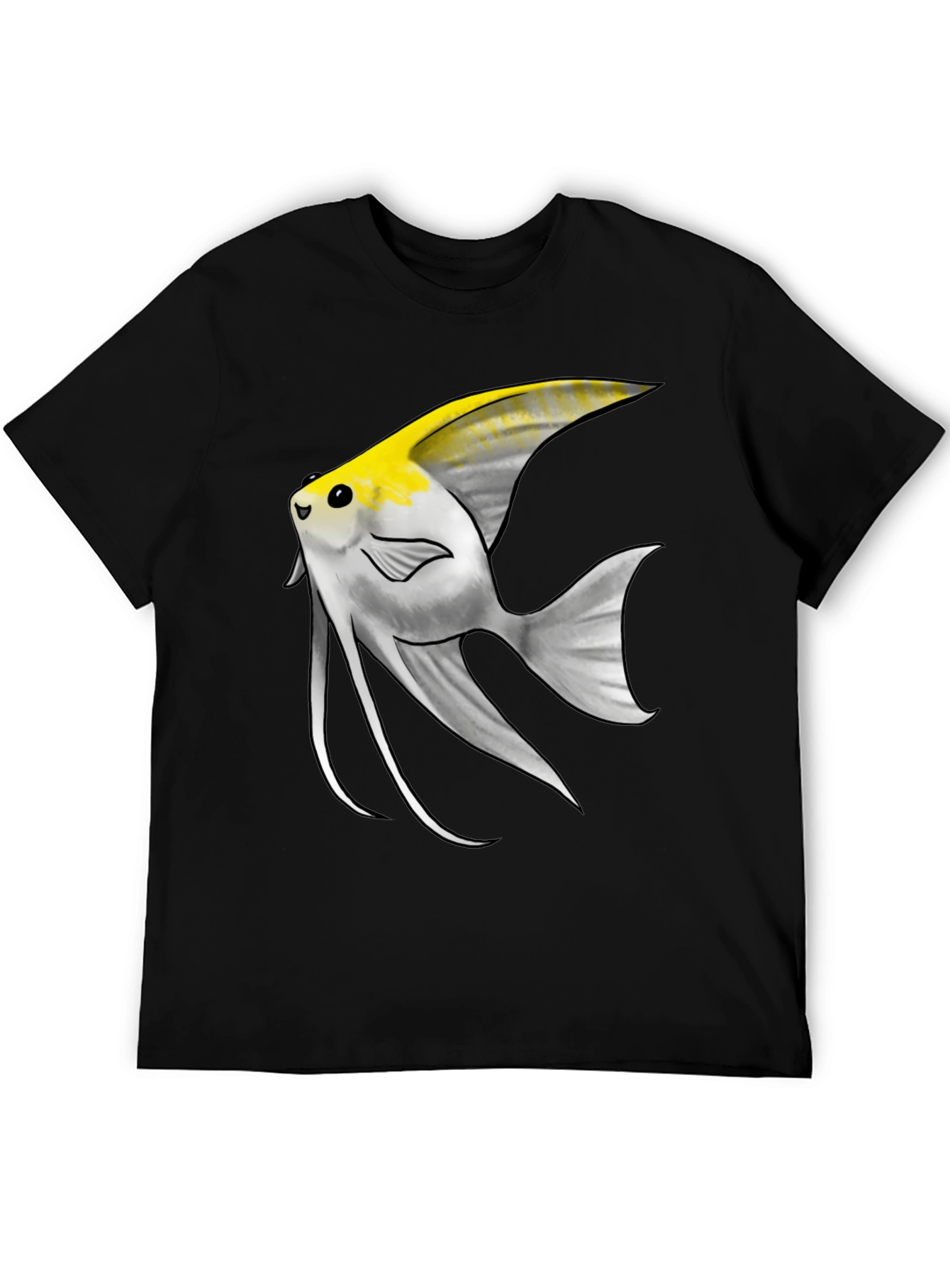 Angelfish Graphic Tee - Black Cotton Blend
